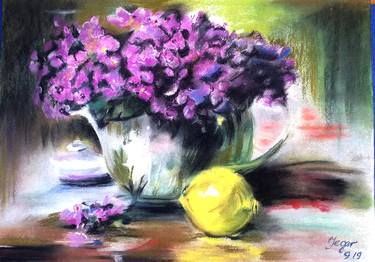 Tea Party with Pink Flowers and Lemon thumb