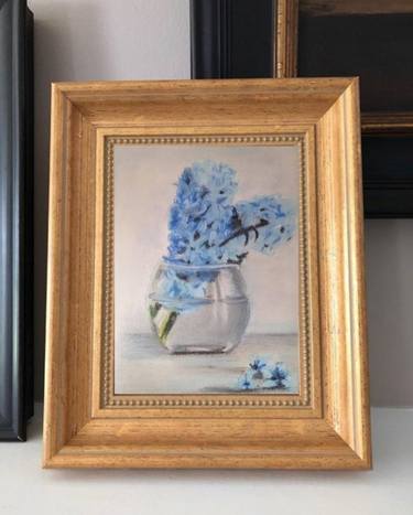 blue hyacinths in a vase thumb