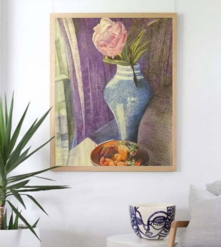 Original Art Deco Still Life Drawing by Iryna Jeger