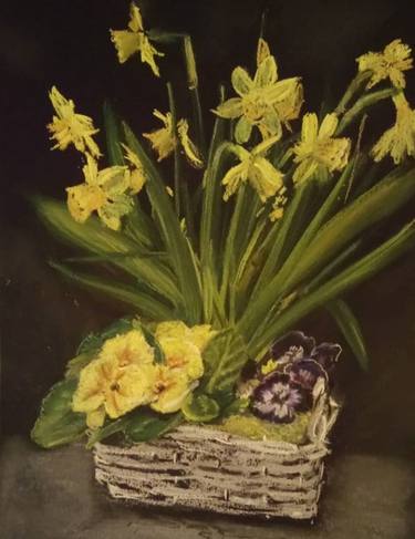 "Bouquet in a basket". Picture from a series of flowers. thumb