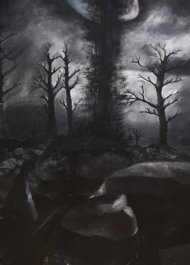 Original Documentary Landscape Painting by Moon Graffiza