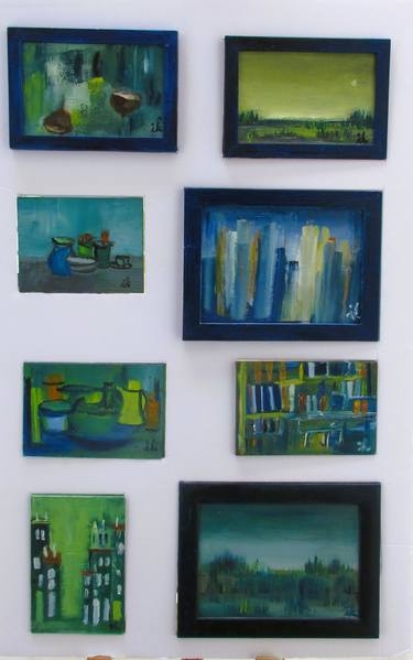 Group of 8 small paintings thumb