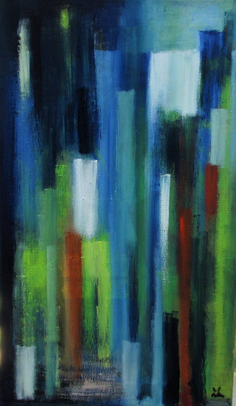 Original Abstract Expressionism Architecture Painting by Ingrid Knaus