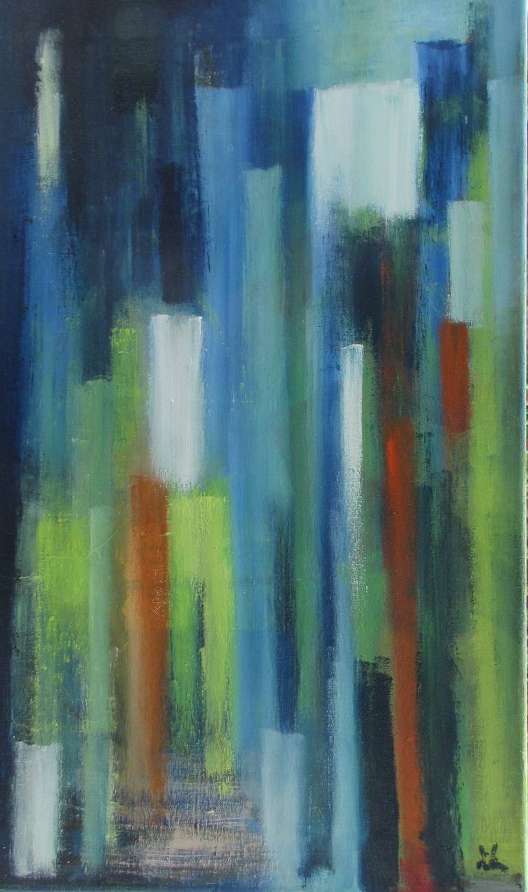 Original Abstract Expressionism Architecture Painting by Ingrid Knaus