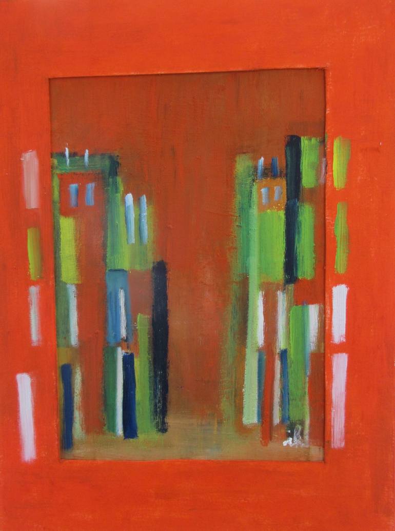 Original Abstract Expressionism Architecture Painting by Ingrid Knaus