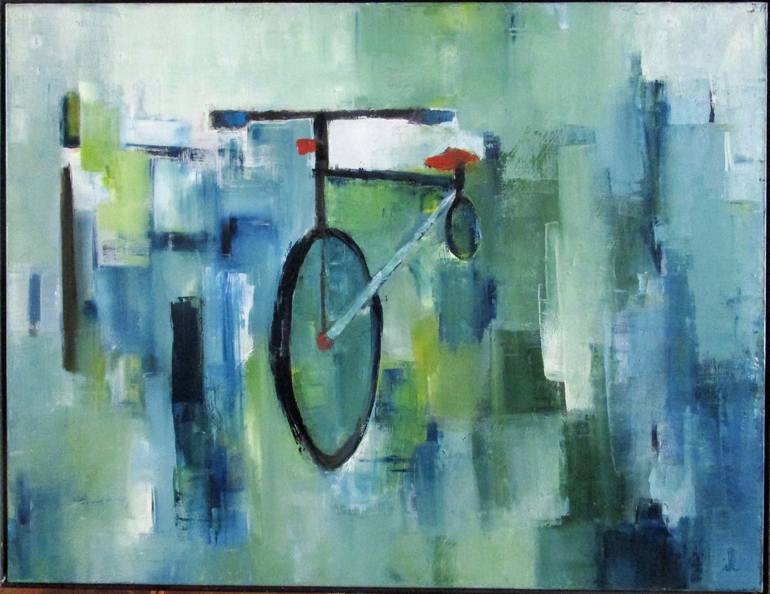 Original Documentary Bicycle Painting by Ingrid Knaus