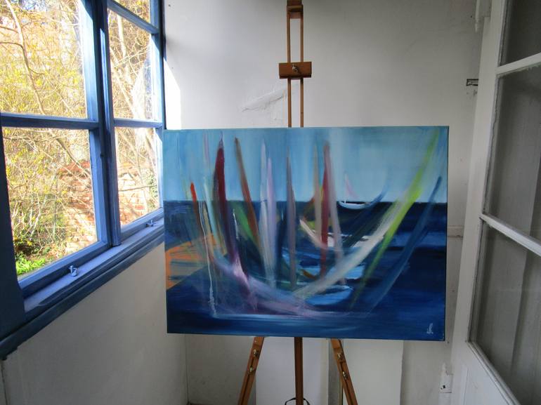 Original Boat Painting by Ingrid Knaus