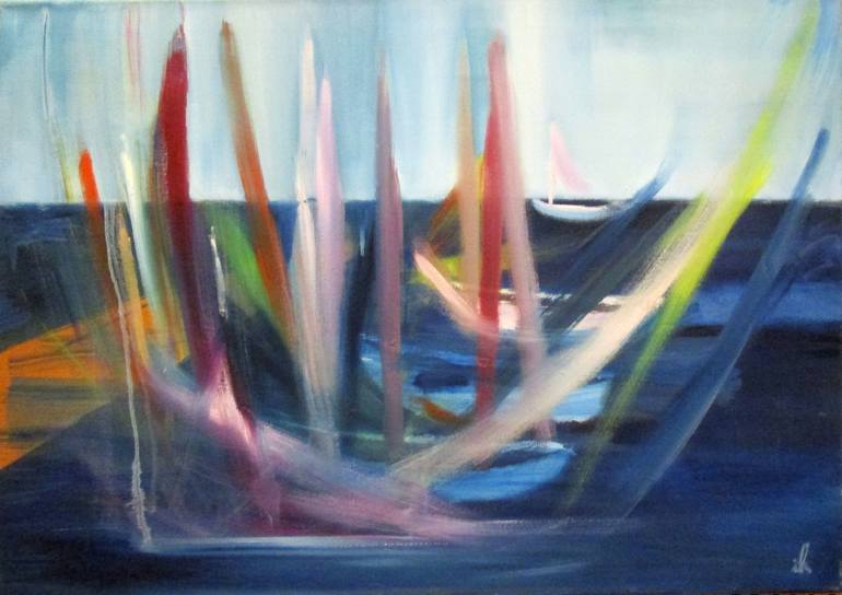 Original Boat Painting by Ingrid Knaus