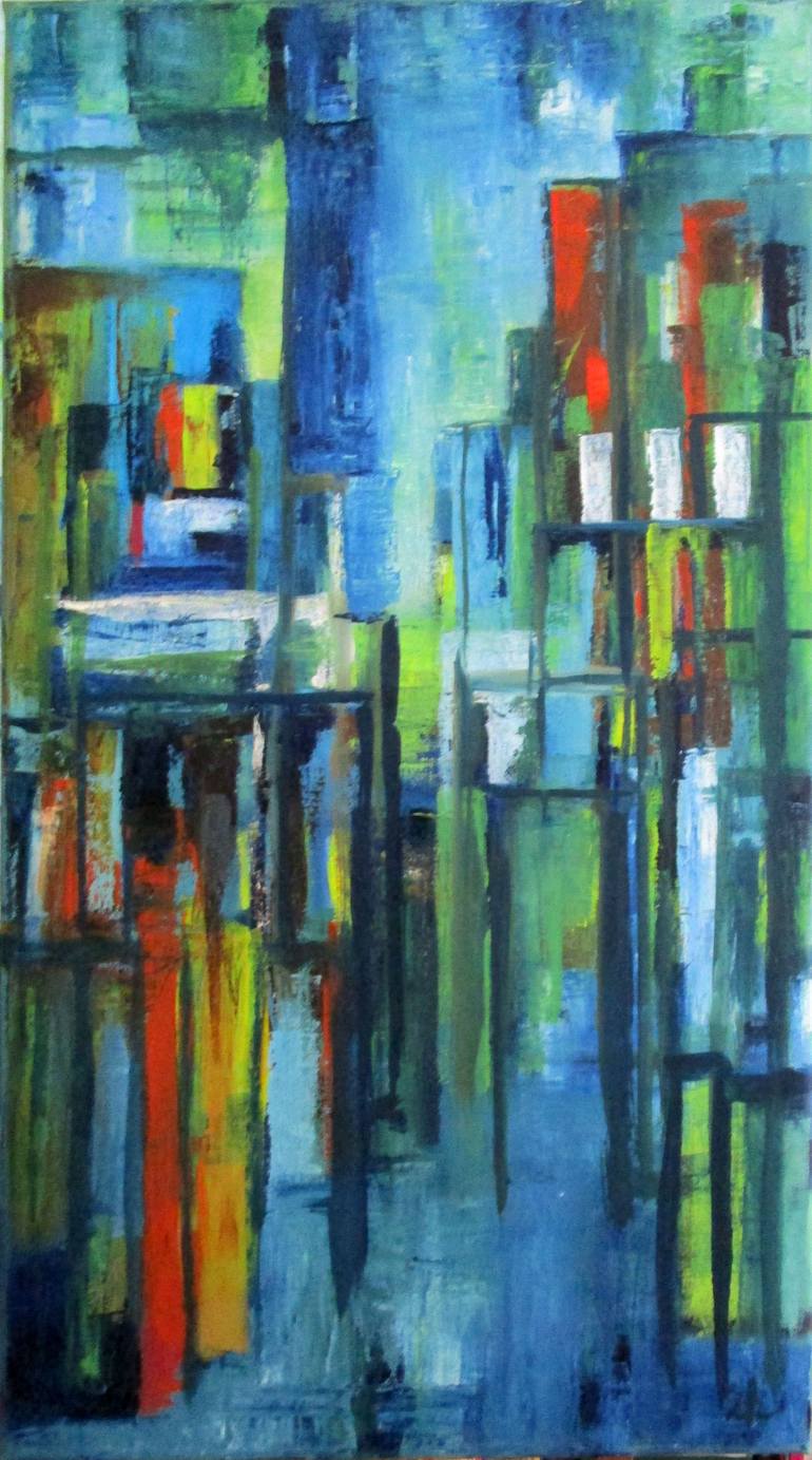 Original Cities Painting by Ingrid Knaus