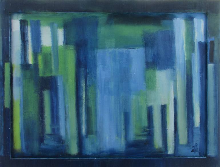 Original Architecture Painting by Ingrid Knaus | Abstract Expressionism Art on Other | Painting of Steps and Doors, modified