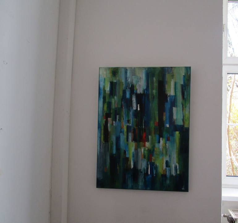 Original Abstract Expressionism Architecture Painting by Ingrid Knaus