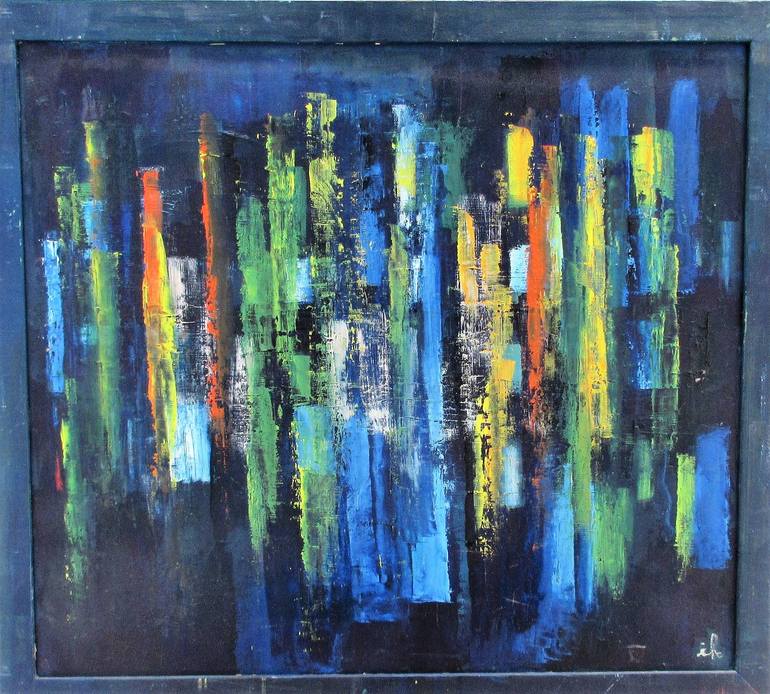 Original Abstract Architecture Painting by Ingrid Knaus