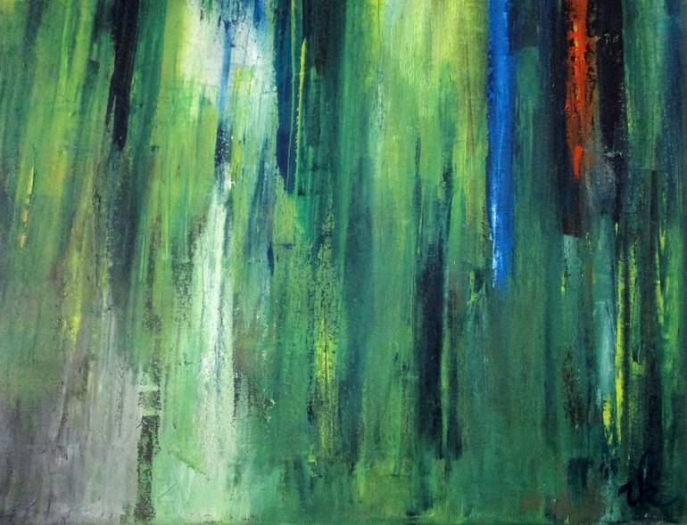 Original Abstract Expressionism Garden Painting by Ingrid Knaus