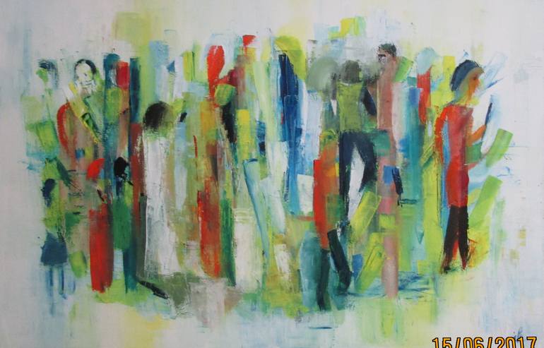 Original Abstract Expressionism Men Painting by Ingrid Knaus