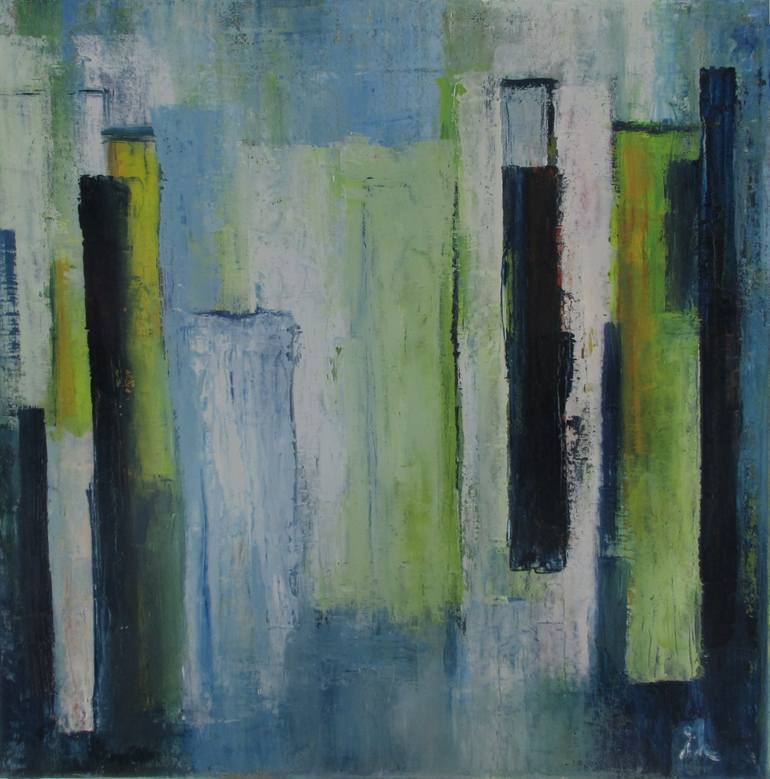 Original Abstract Expressionism Architecture Painting by Ingrid Knaus