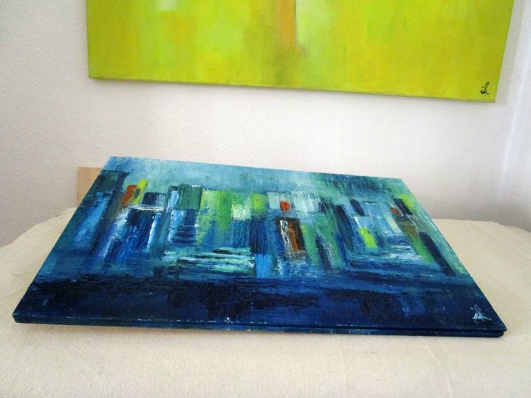 Original Abstract Expressionism Architecture Painting by Ingrid Knaus