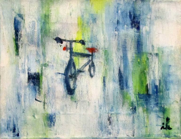 Original Conceptual Bicycle Painting by Ingrid Knaus