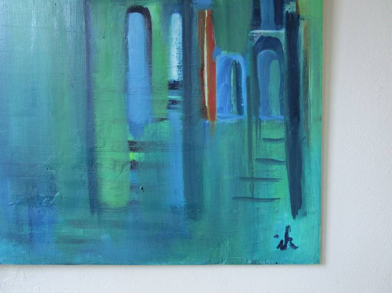 Original Abstract Expressionism Architecture Painting by Ingrid Knaus