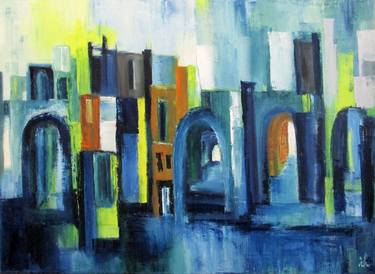 Original Abstract Expressionism Architecture Paintings by Ingrid Knaus