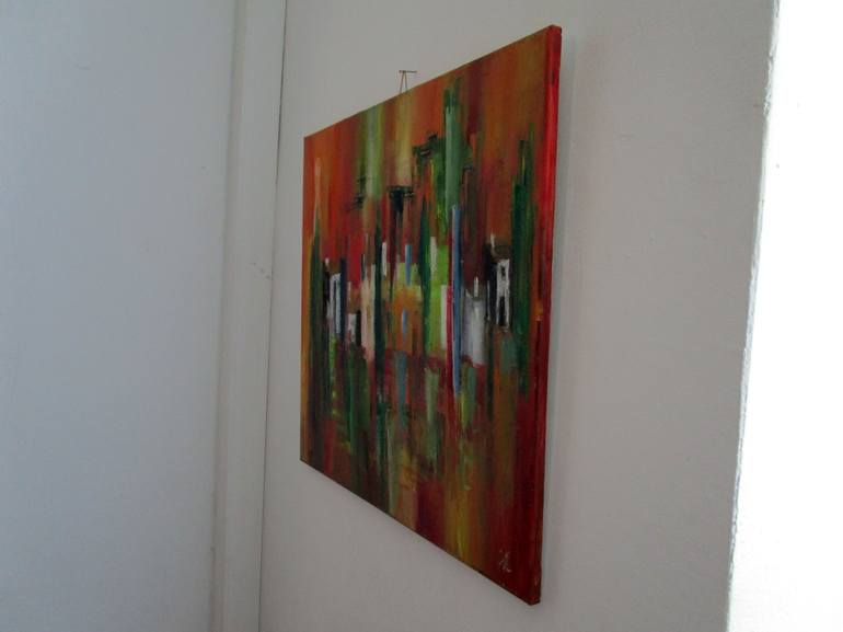 Original Abstract Expressionism Architecture Painting by Ingrid Knaus