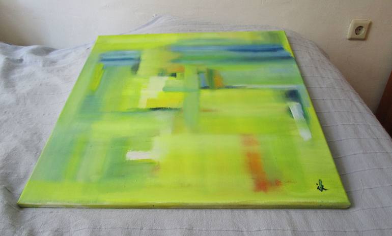 Original Abstract Architecture Painting by Ingrid Knaus