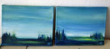 Scenery with shrubs, 1 an 2, diptych, 22 x 56 cm thumb