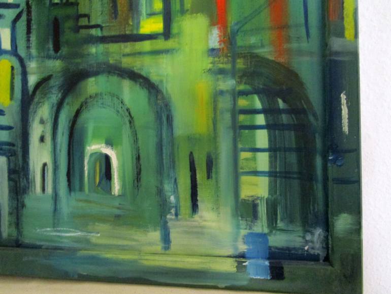 Original Abstract Expressionism Architecture Painting by Ingrid Knaus