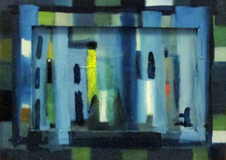 Original Cubism Architecture Painting by Ingrid Knaus