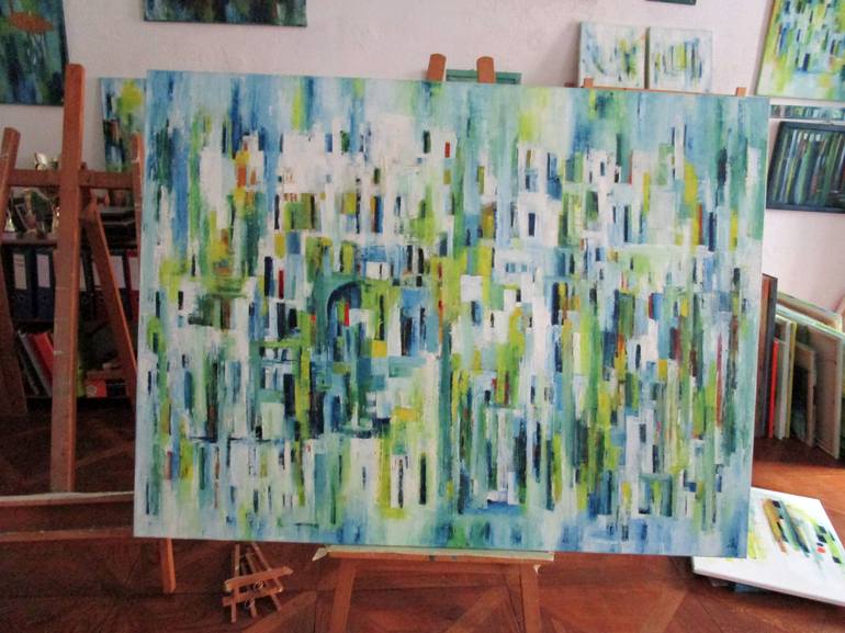 Original Abstract Expressionism Architecture Painting by Ingrid Knaus