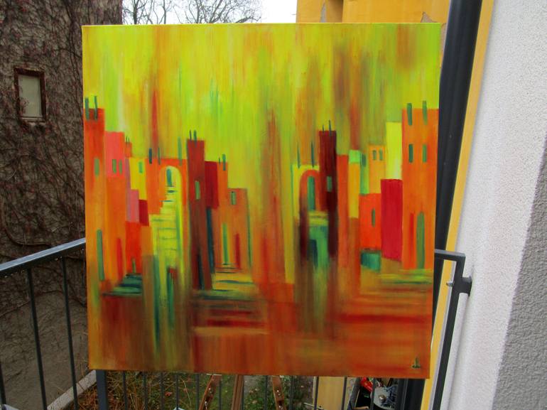 Original Abstract Expressionism Outer Space Painting by Ingrid Knaus