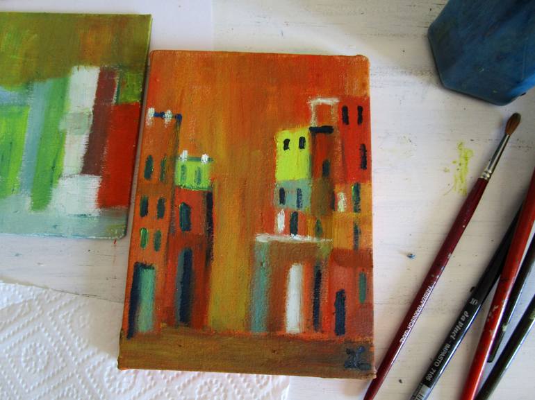 Original Abstract Expressionism Outer Space Painting by Ingrid Knaus