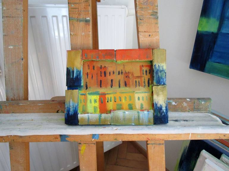 Original oil on wood Architecture Painting by Ingrid Knaus