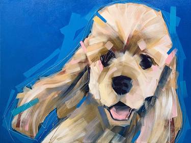 Original Abstract Dogs Paintings by Russell Miyaki