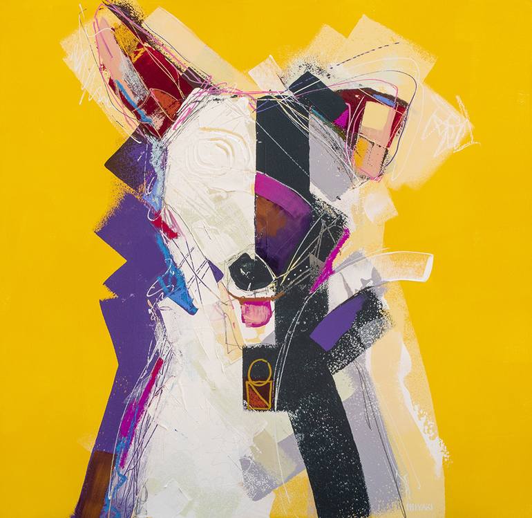 The Whippet Painting by Russell Miyaki | Saatchi Art