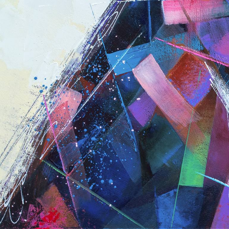 Original Abstract Dogs Painting by Russell Miyaki