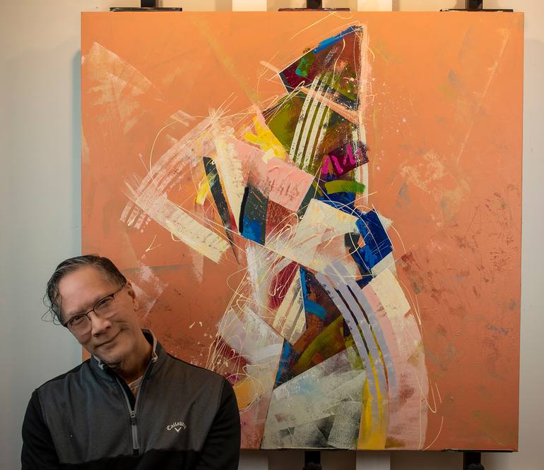 Original Abstract Expressionism Abstract Painting by Russell Miyaki