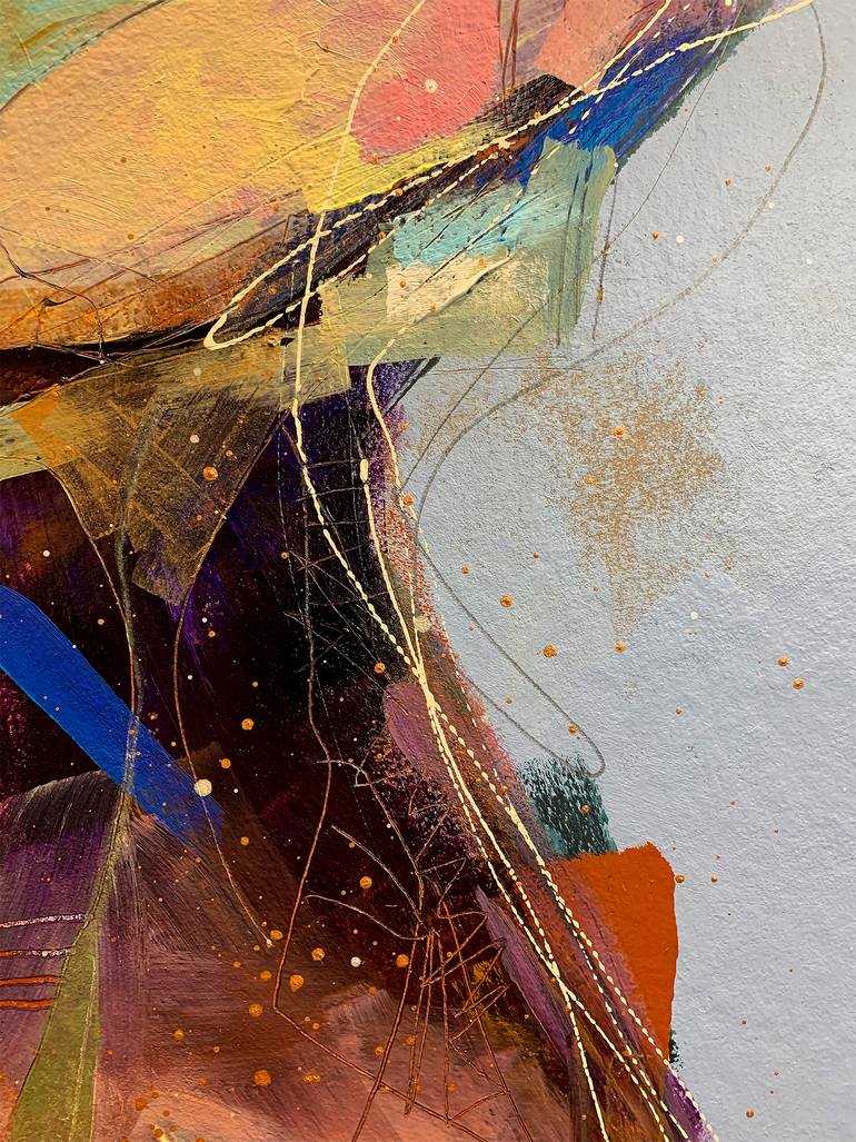 Original Abstract Dogs Painting by Russell Miyaki
