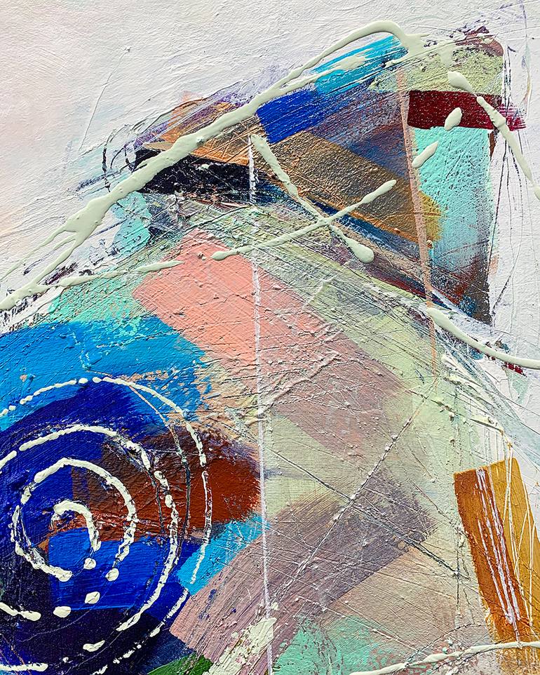 Original Abstract Expressionism Dogs Painting by Russell Miyaki