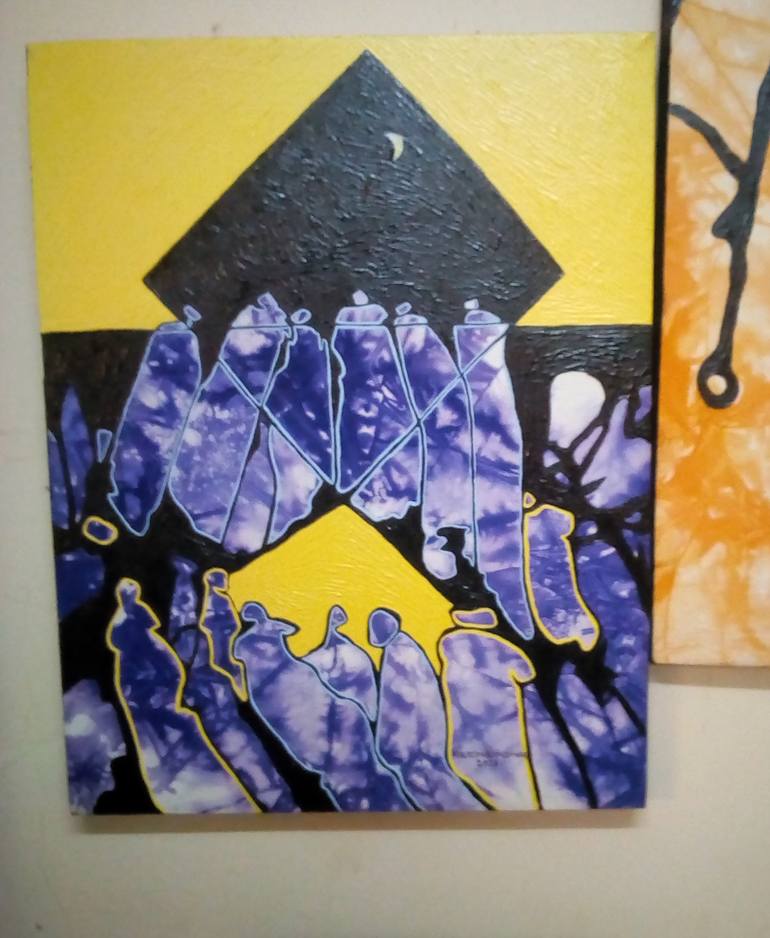 Original Abstract People Painting by Chukwuemeka Akachukwu