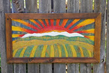 Framed Sun Relief on Plywood #2 thumb