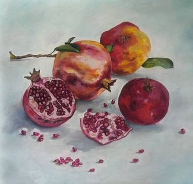Original pomegranate painting Contemporary wall art thumb