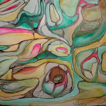 Original Abstract Expressionism Abstract Paintings by Lena Leona