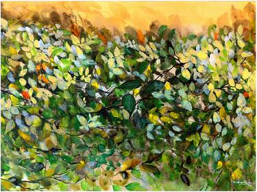 Original Impressionism Garden Painting by Sudeep Kumar