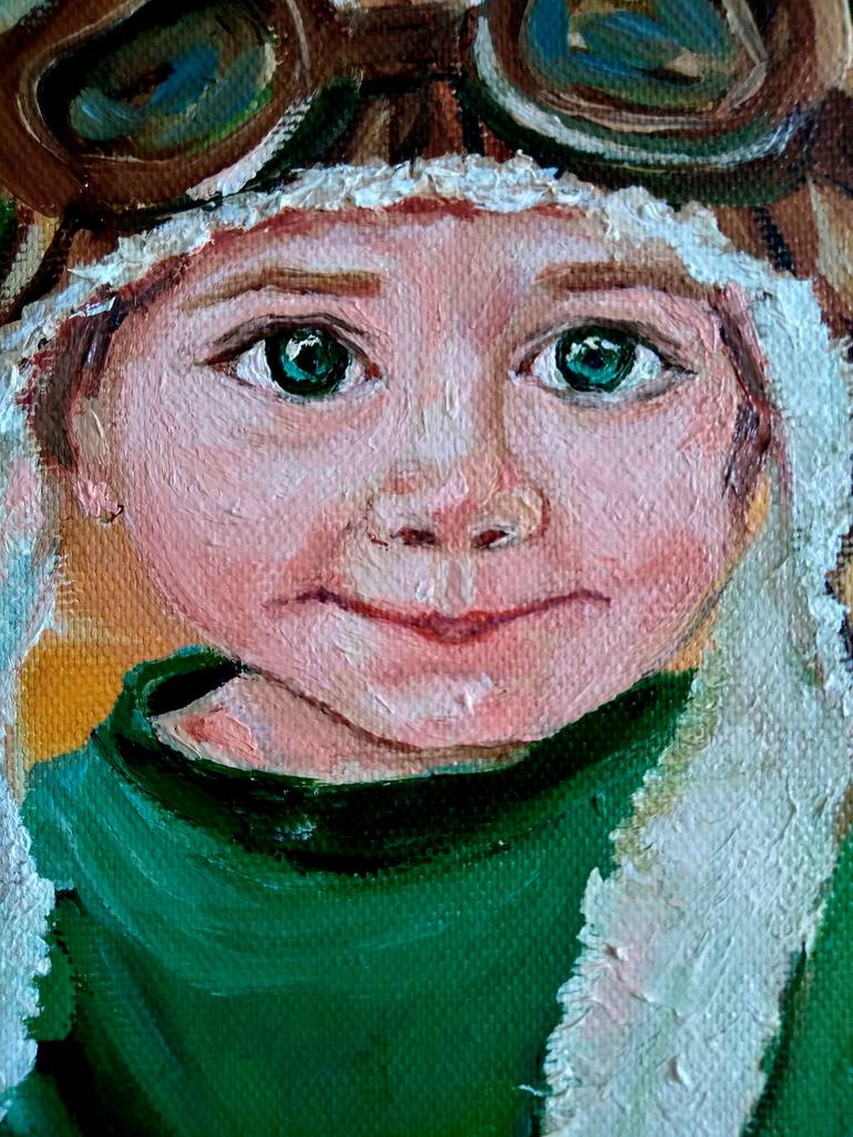 Original Impressionism Children Painting by Elena Zlatomrezova