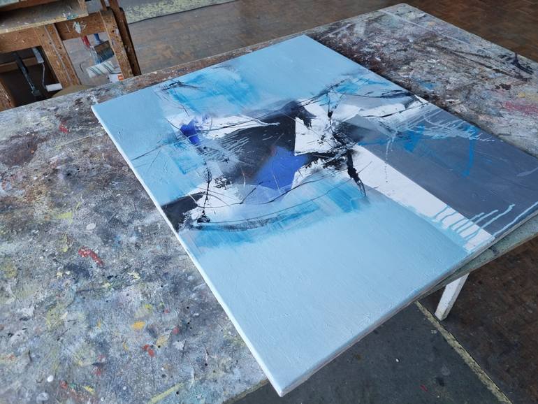Original Abstract Expressionism Abstract Painting by Plamen Bibeschkov