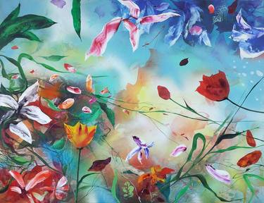 Original Abstract Floral Paintings by Plamen Bibeschkov