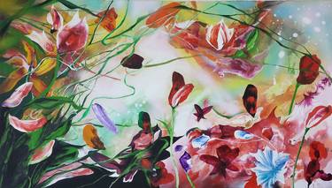 Original Abstract Floral Paintings by Plamen Bibeschkov