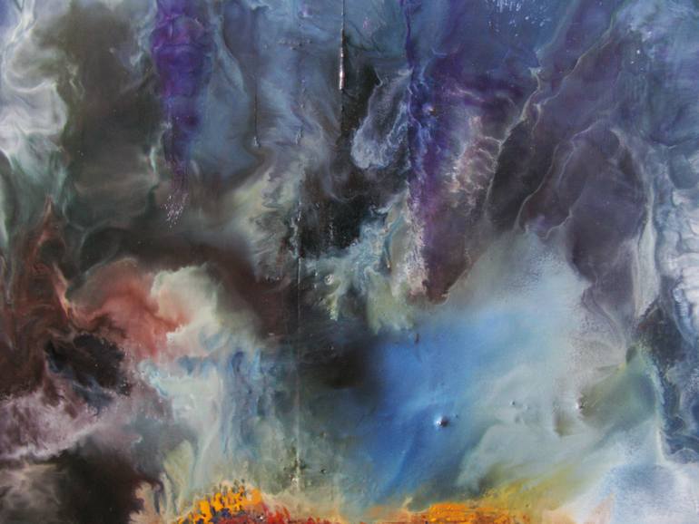 Original Abstract Seascape Painting by Susana F Blanco