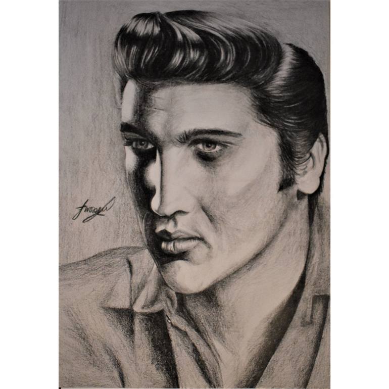 Elvis Presley Portrait Drawing by Faye Worsell | Saatchi Art