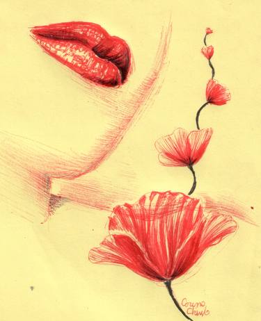 Print of Floral Drawings by Corina Chirila